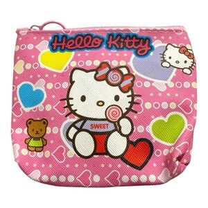 Hello Kitty Mini Coin Purse – Pink Heart & Lollipop Design